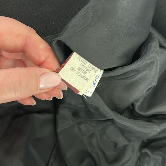 Vintage Wool Classic Black Women's Blazer With Pockets Size 10 - Picture 5 of 11